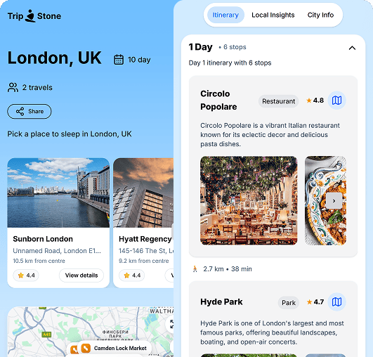 One tab itinerary