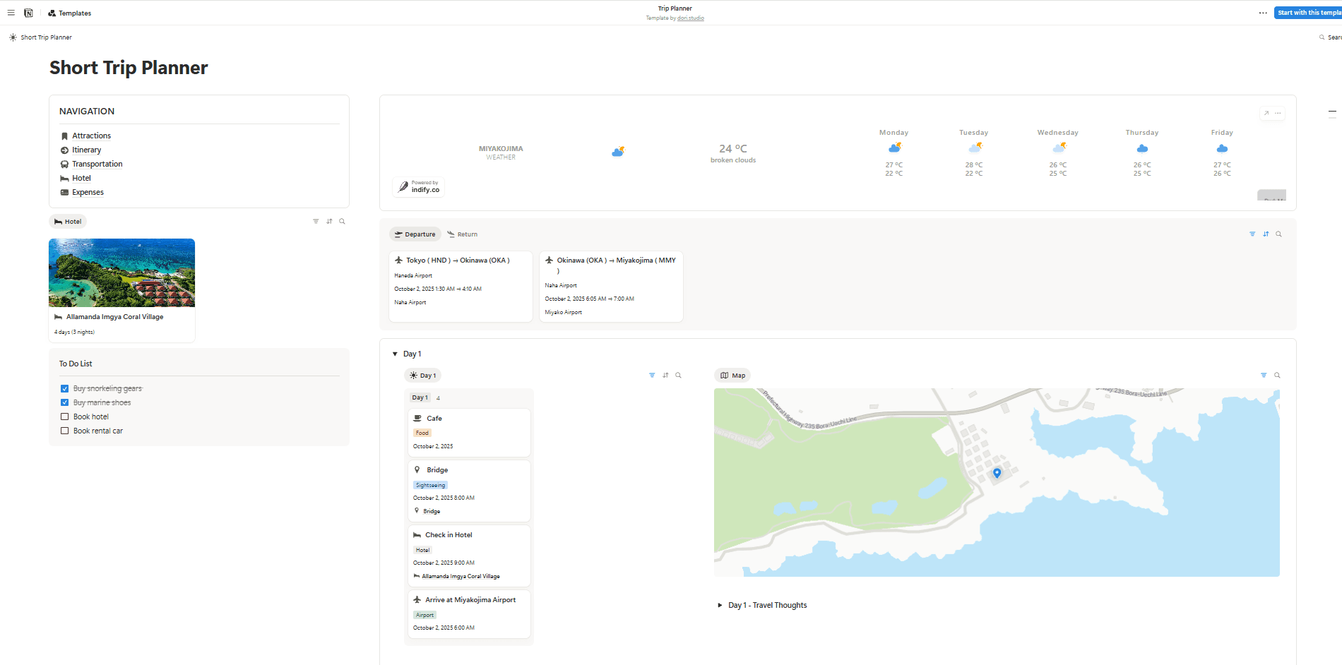 Trip Planner by dori.studio showing minimal clean layout